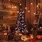 4.5FT Pre-Lit Black Halloween Tree with Ghost & Pumpkin Lights Music and Sensor for Indoor Decor